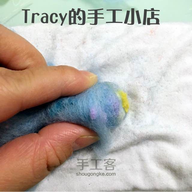 羊毛毡大眼金鱼材料包教程(Tracy的手工小店) 第7步