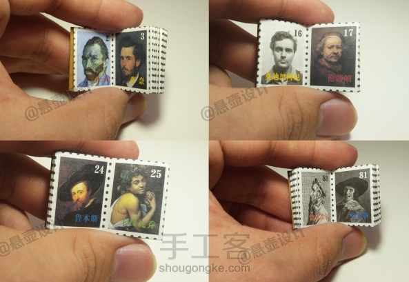 卡纸、纸片制作-小书-99位欧美画家图鉴 第1张