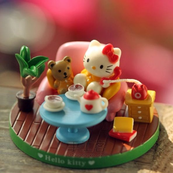 【写写的轻粘土手作】hellokitty小场景 第2步