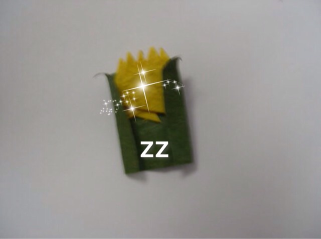 折纸贴画蒲公英制作方法 第13步