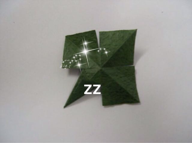折纸贴画蒲公英制作方法 第16步
