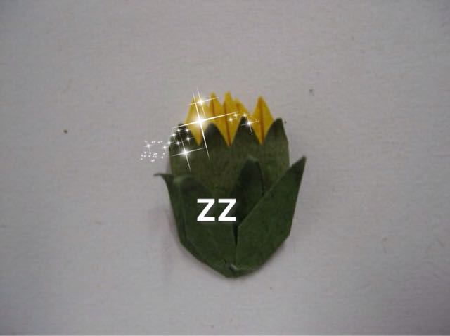 折纸贴画蒲公英制作方法 第20步
