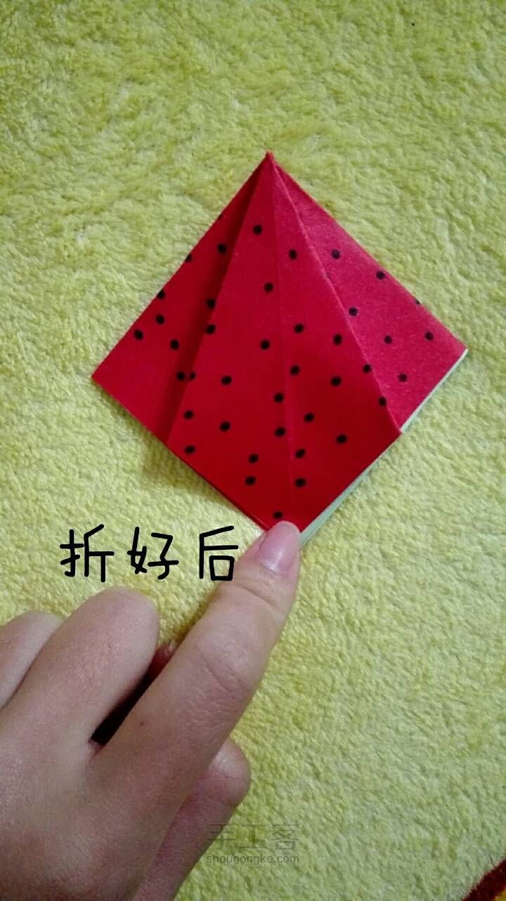 甜甜哒折纸草莓 第14步