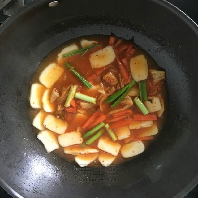 好吃的韩国泡菜年糕 第6步