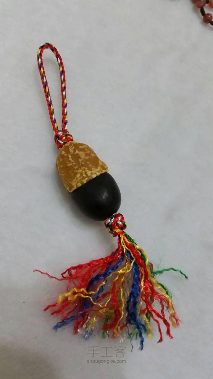 【愚人手做】缅茄七彩钥匙链 第19步