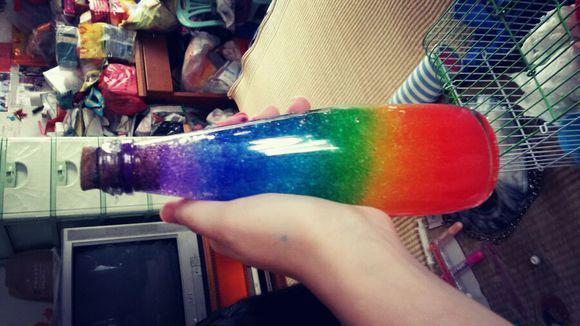漂亮的彩虹瓶 第1步