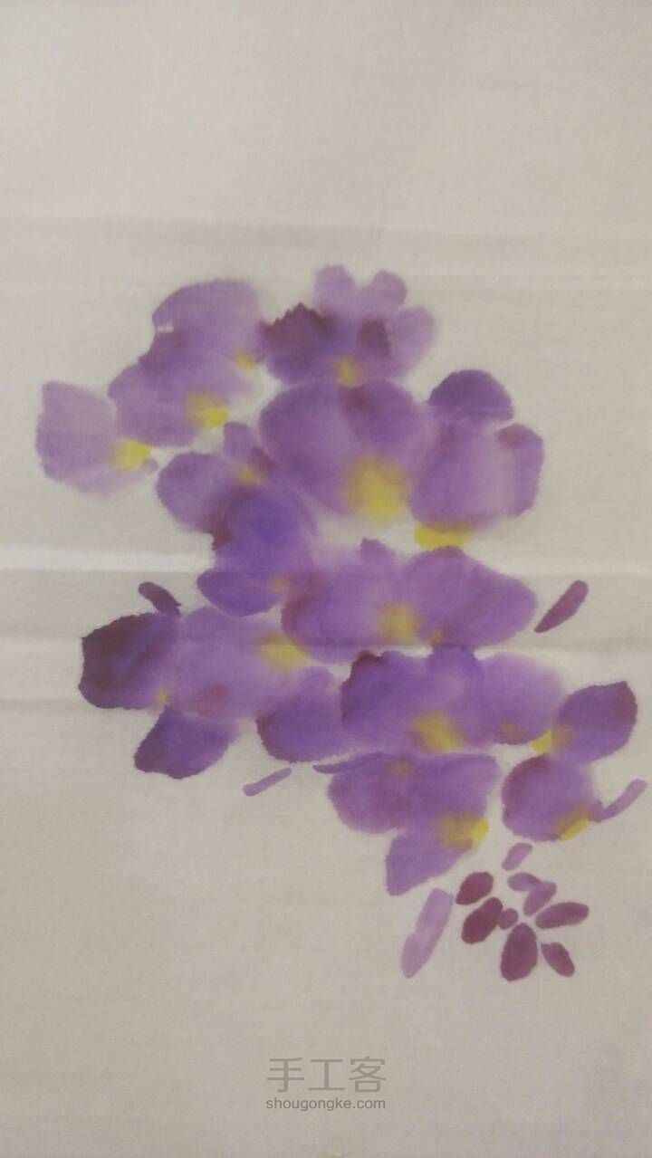 国画紫藤的一种画法 第4步