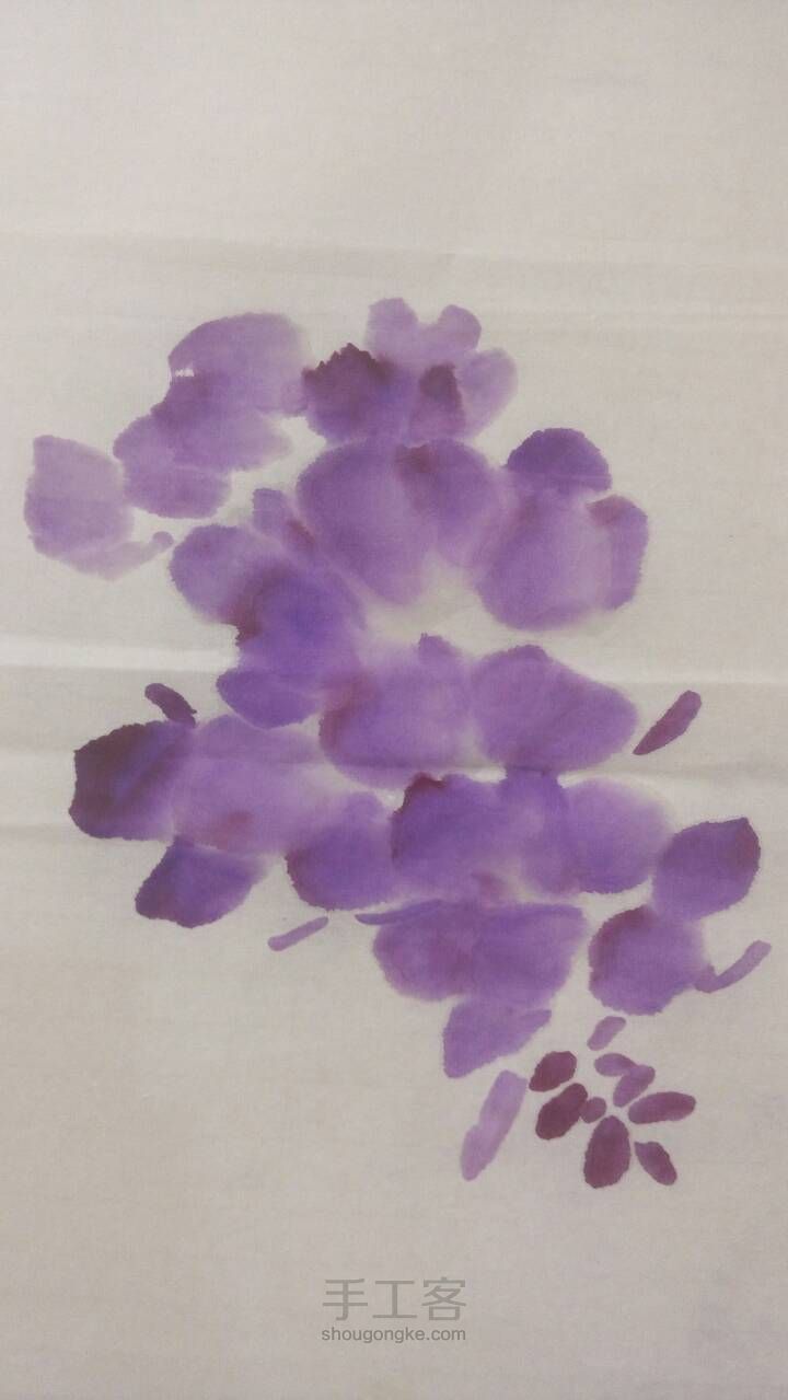 国画紫藤的一种画法 第3步