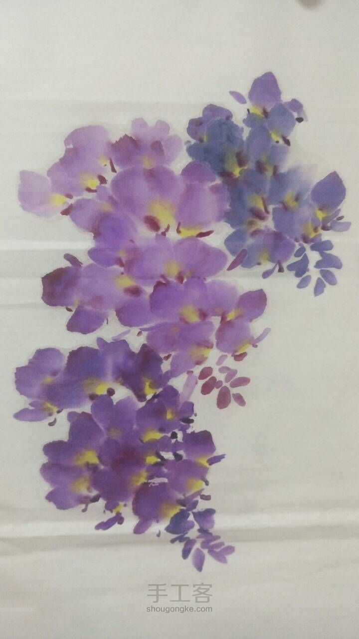 国画紫藤的一种画法 第6步