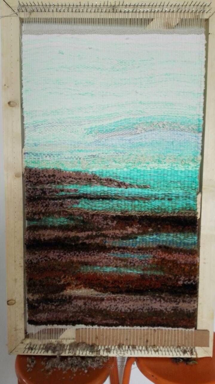 毛线编织壁挂——大海 第8步