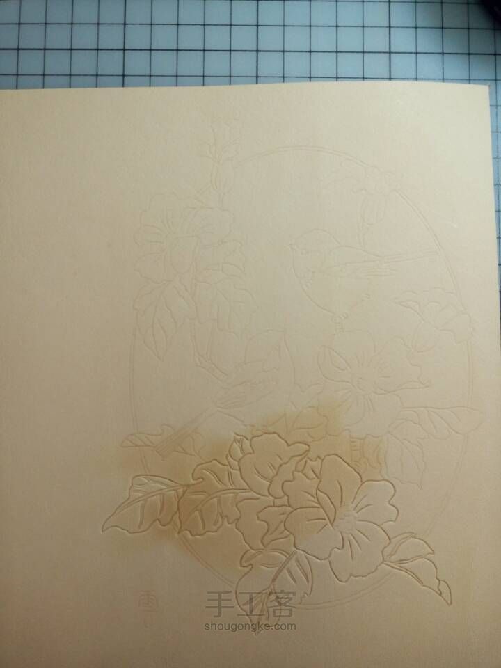 皮雕记事本[花香鸟语]超详细上色过程 第4步