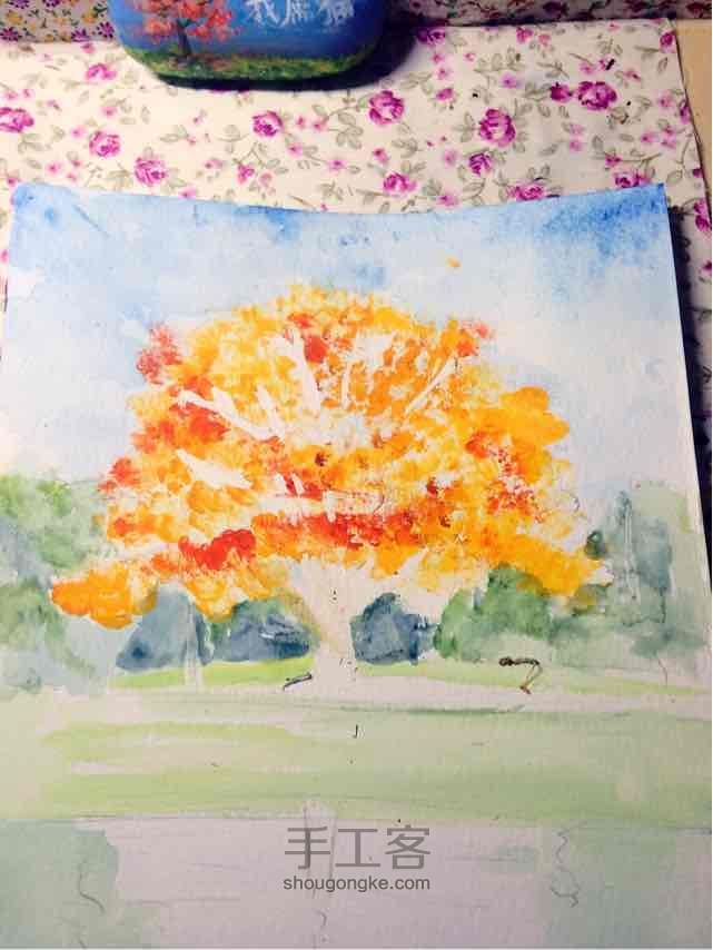 水彩树的画法 第6步