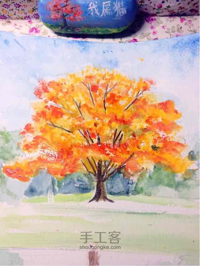 水彩树的画法 第7步