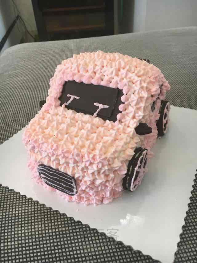 给汽车蛋糕来个分解，粉色汽车🚗超萌…… 第11步