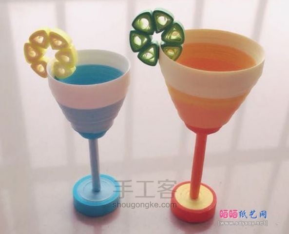 鸡尾酒杯衍纸图解教程 第12步