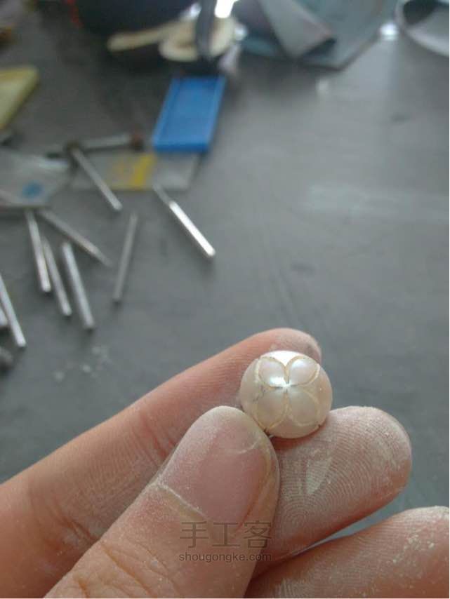 珍珠雕刻 胸针 第1步