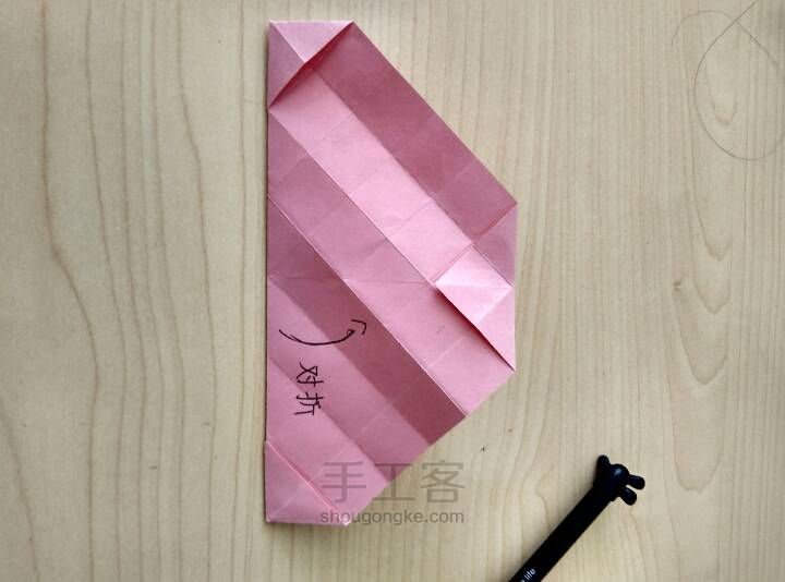 折纸川崎玫瑰  唯美  简易折纸玫瑰 第4步