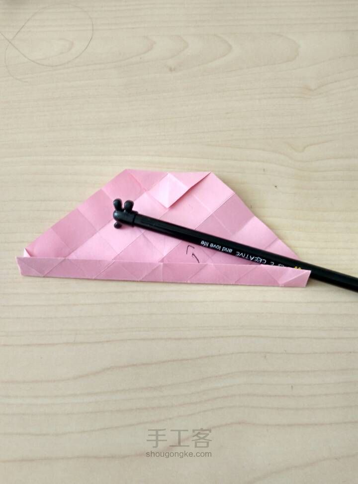 折纸川崎玫瑰  唯美  简易折纸玫瑰 第5步