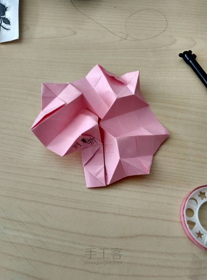 折纸川崎玫瑰  唯美  简易折纸玫瑰 第32步