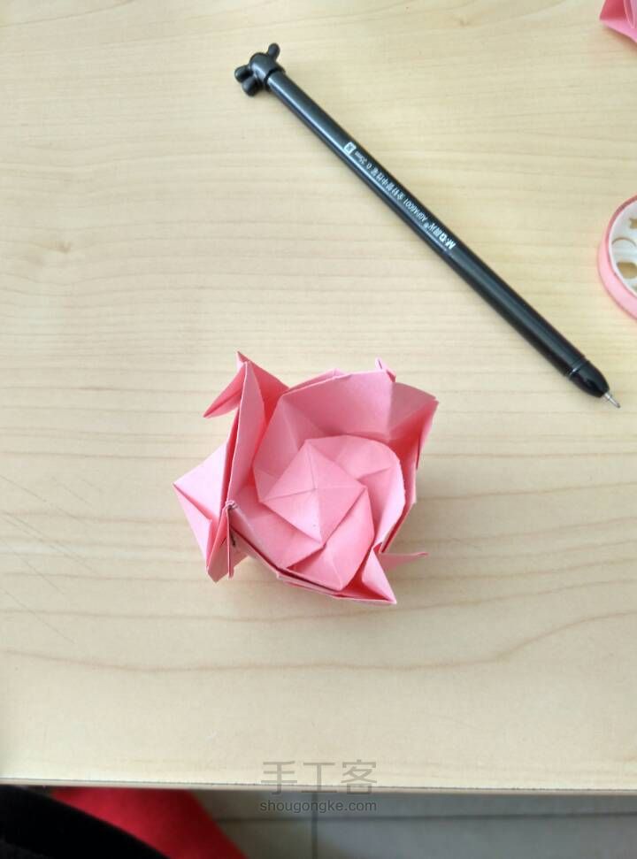 折纸川崎玫瑰  唯美  简易折纸玫瑰 第36步