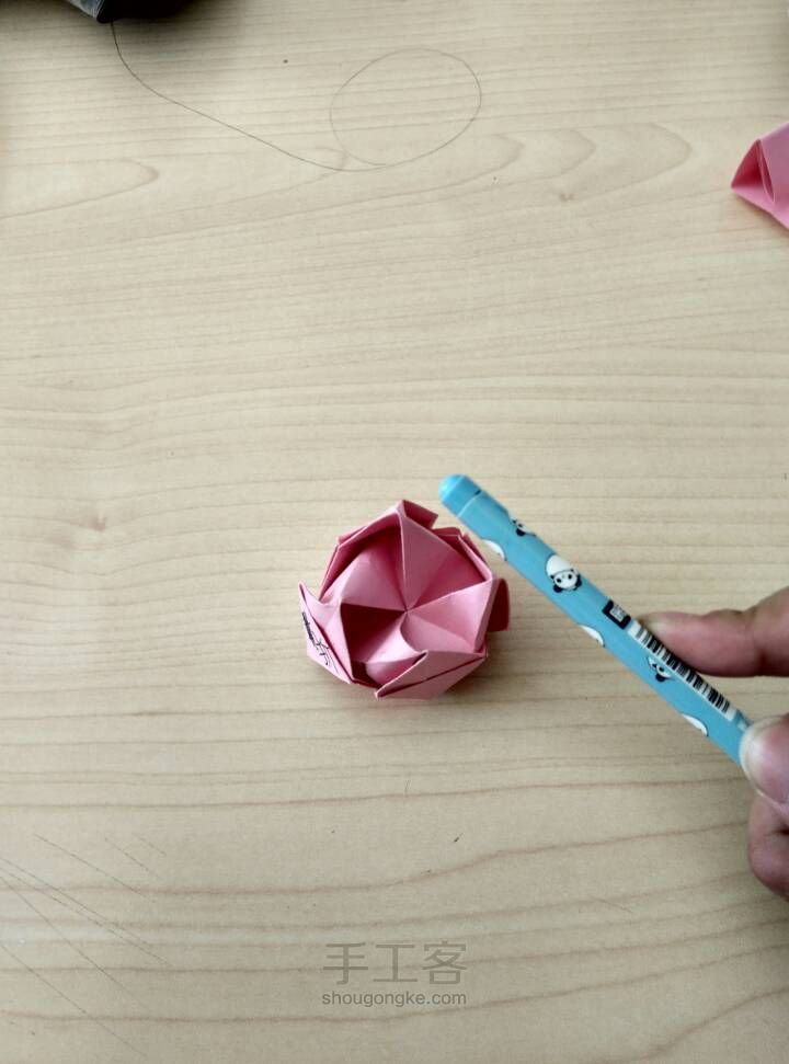 折纸川崎玫瑰  唯美  简易折纸玫瑰 第45步