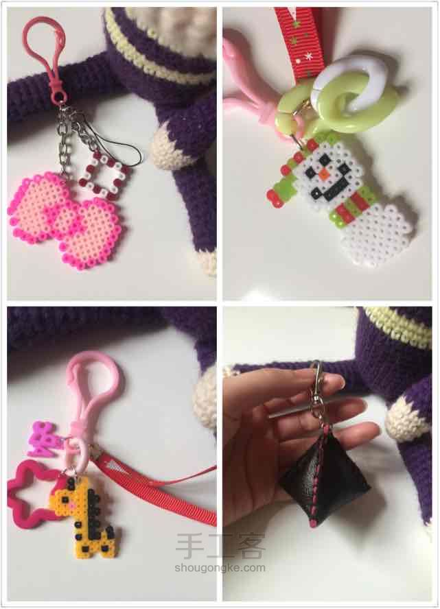 【小希爱手作】拼豆基础-白雪公主👸手机挂饰、视频教程制作中 第2步