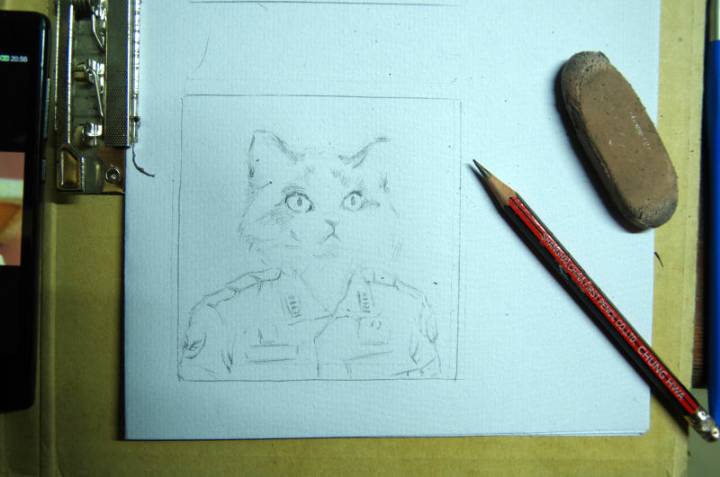 水彩手绘布偶猫     猫咪肖像画   匹诺曹工作室 第1步