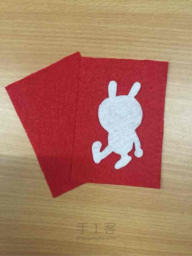兔斯基不织布卡套 第2步