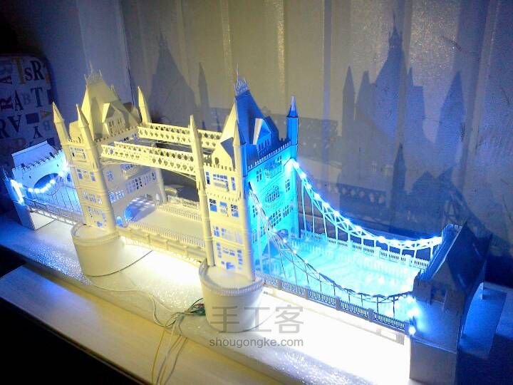 （塑料ABS）伦敦吊桥模型 第15步
