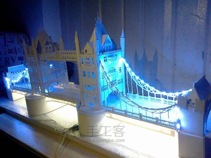（塑料ABS）伦敦吊桥模型 第14步