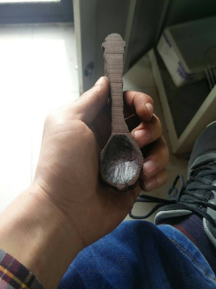 给美女的礼物，紫光檀木勺 第7步