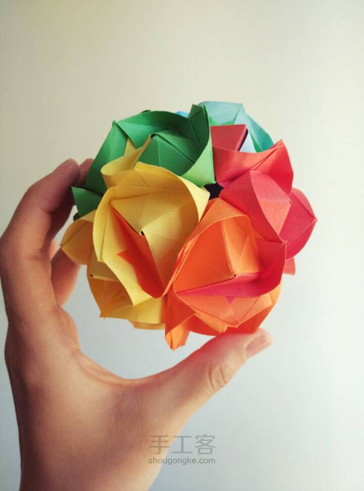 折纸花球~~ 第1步