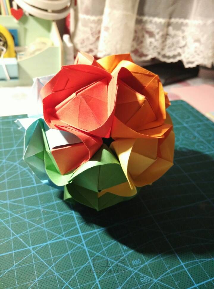 折纸花球~~ 第21步