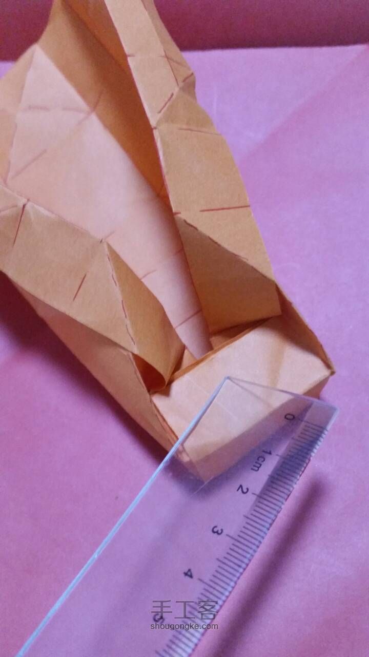 一张纸折成的戒指盒子 第21步
