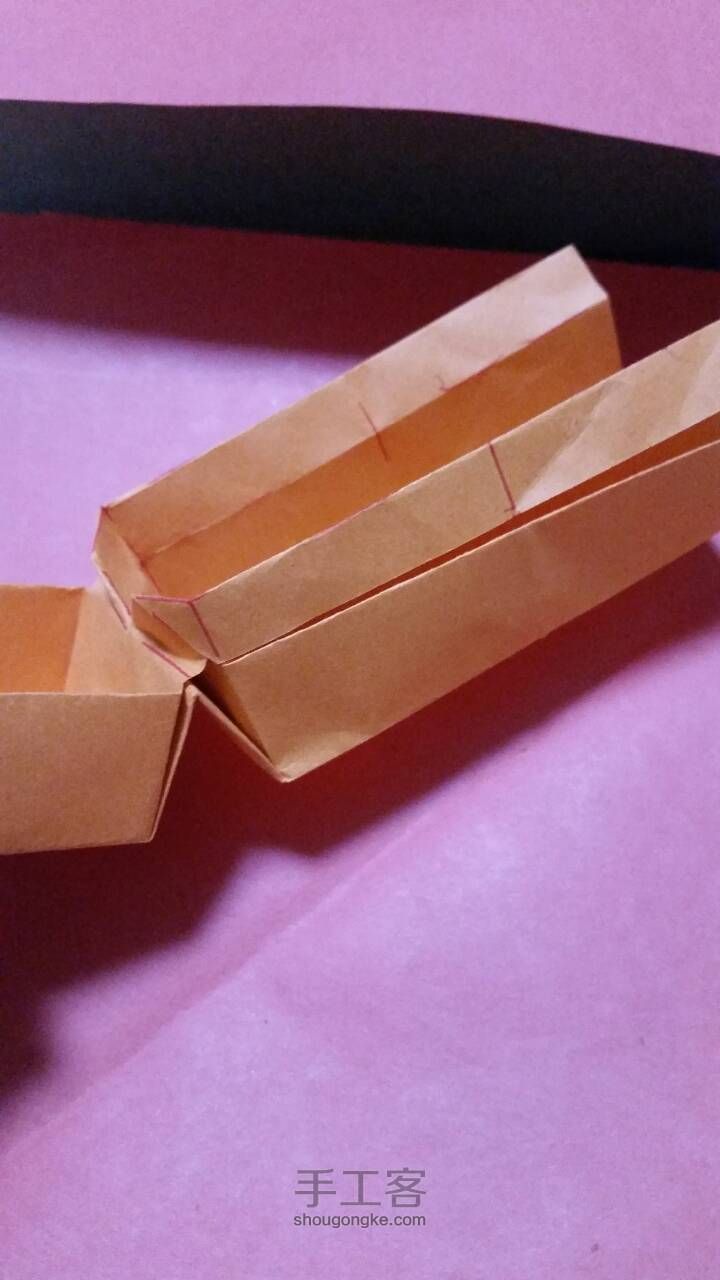 一张纸折成的戒指盒子 第32步