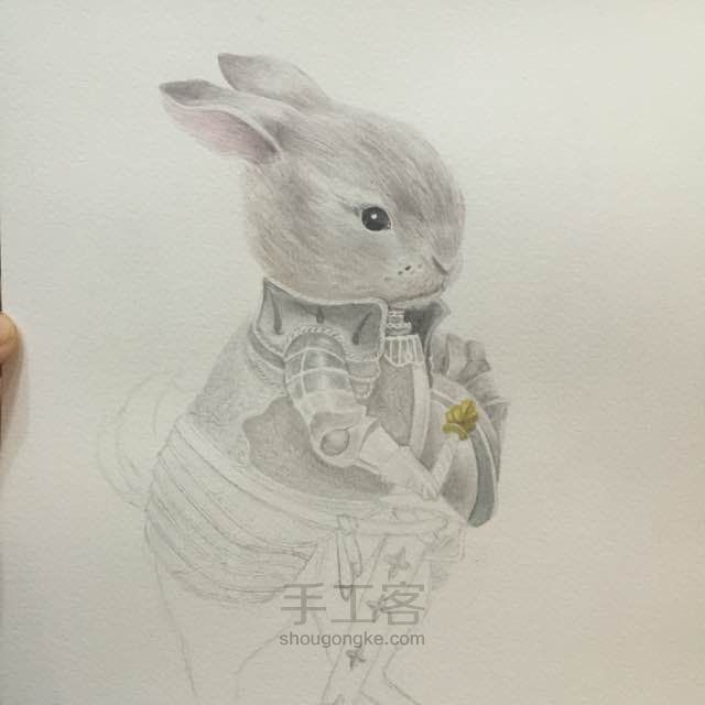 骑士兔-水彩 第4步