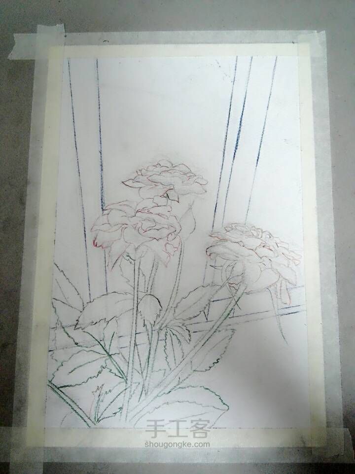 水彩画---玫瑰花🌹 第2步