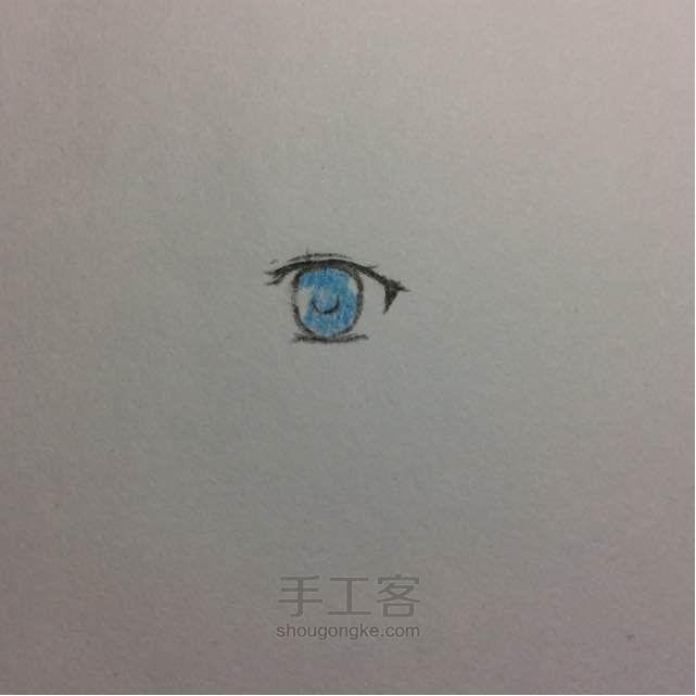 少女眼睛的画法 第2步