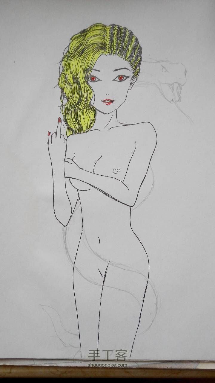 瞎画～蛇… 第4步