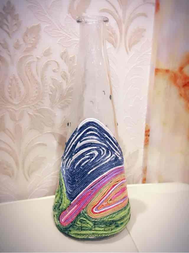 落樱  麻绳与黏土的抽象结合花瓶 第10步