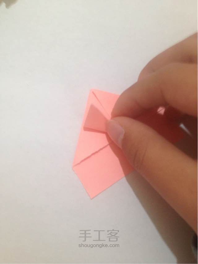 简单好记的爱心折纸教程！
 第5步