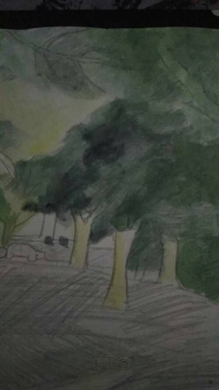 水粉风景画 第8步