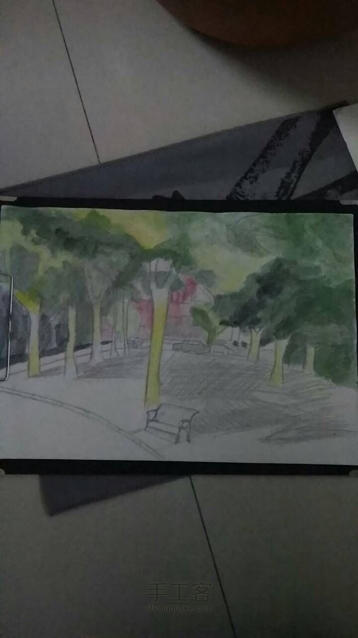 水粉风景画 第7步