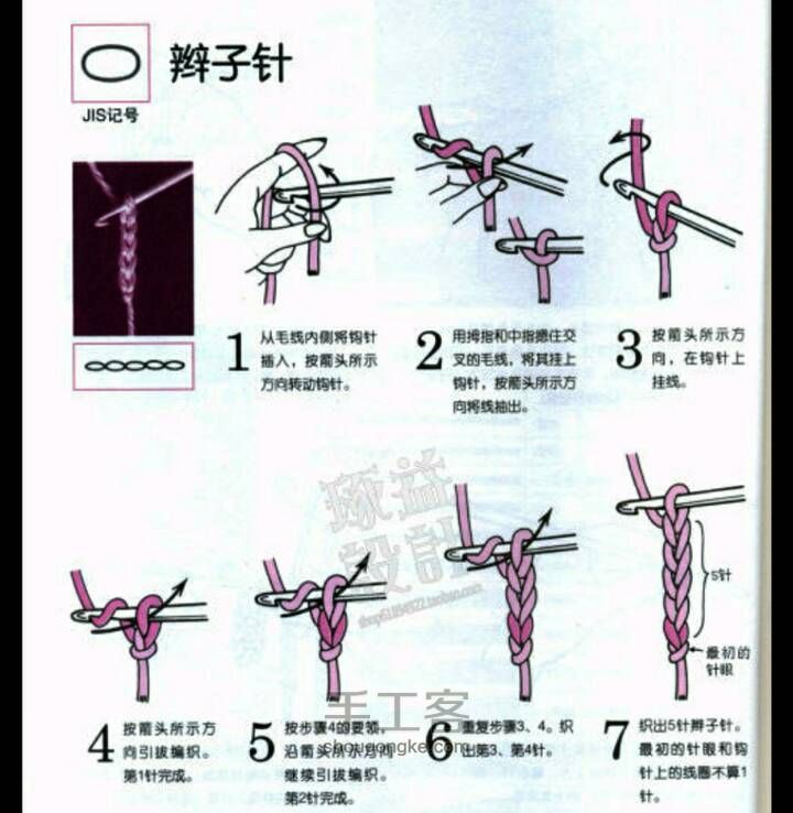钩针基础教程（二） 第8步