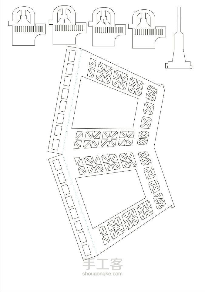 【埃菲尔铁塔】纸雕 第33步