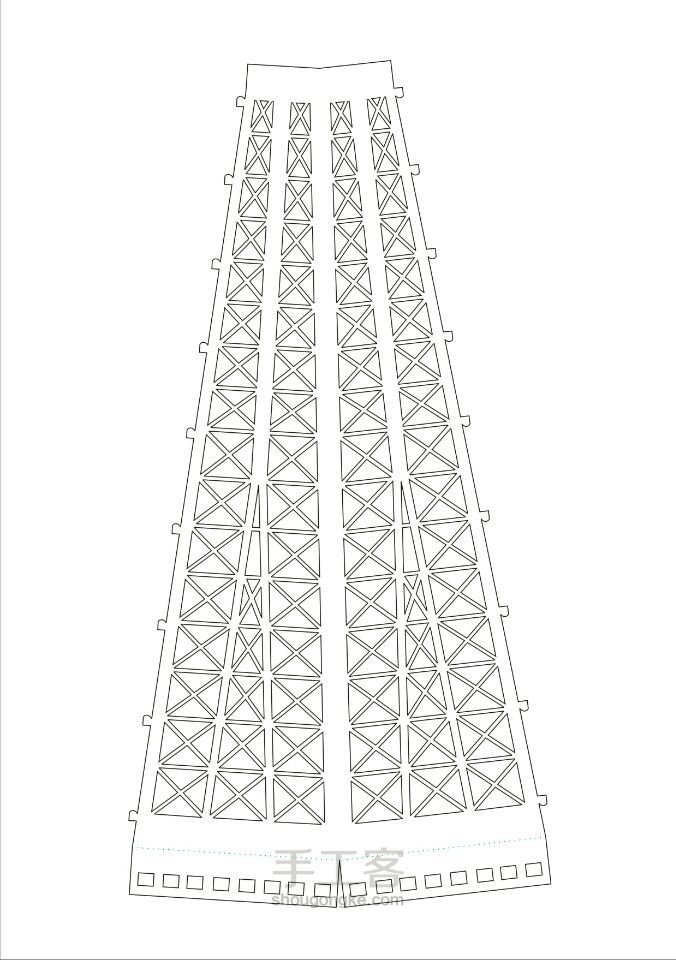 【埃菲尔铁塔】纸雕 第34步