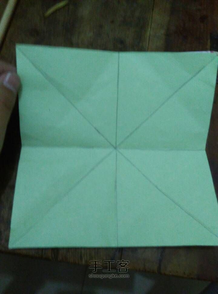 千纸鹤的折法。 第1步