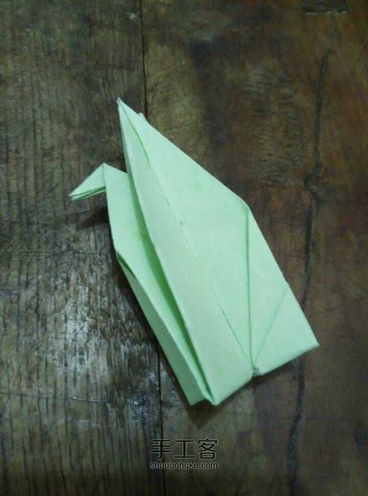 千纸鹤的折法。 第15步