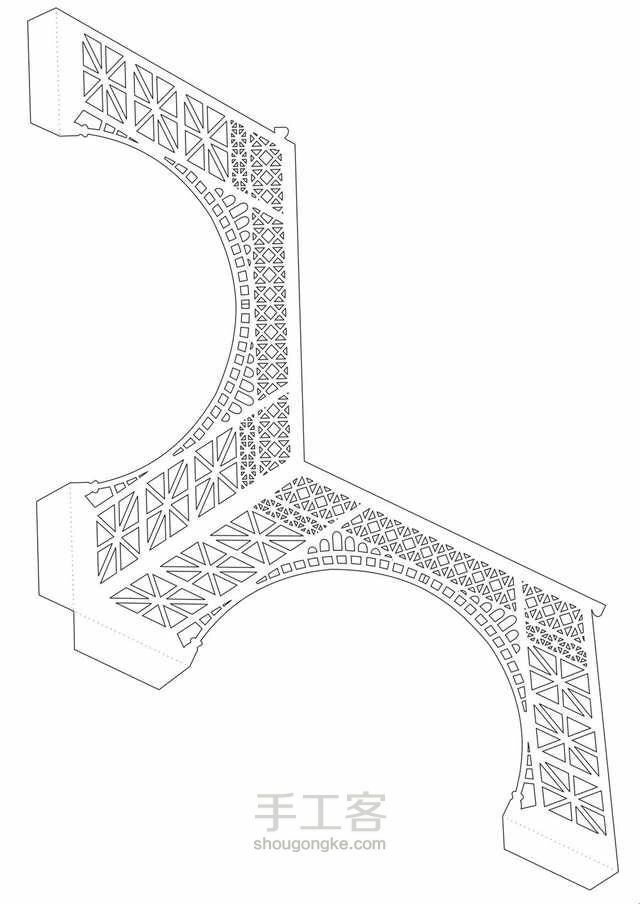 埃菲尔铁塔纸雕教程 第2步