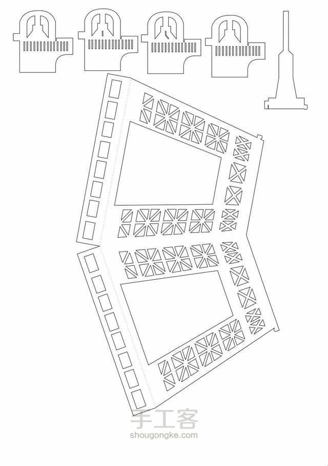 埃菲尔铁塔纸雕教程 第4步